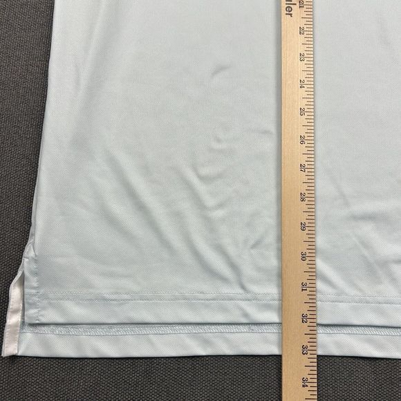 Johnnie-O‎ Polo Shirt Mens XXL Light Blue Short Sleeve Collar Logo Stretch Golf - Picture 6 of 8